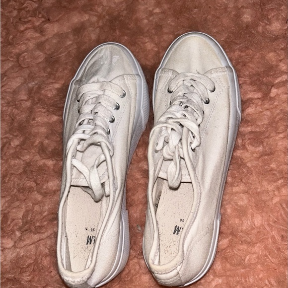h&m white high platform canvas sneakers - Picture 2 of 5